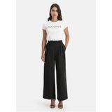 Nicowa, Dames, Broeken, Zwart, Maat: XL Leer,