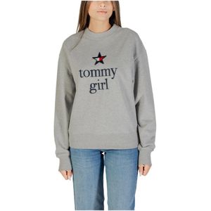 Tommy Jeans, Dames, Sweatshirts & Hoodies, Grijs, Maat: M Katoen,