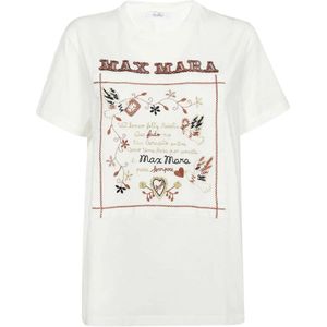 Max Mara, Dames, Tops, Wit, Maat: M Katoen,