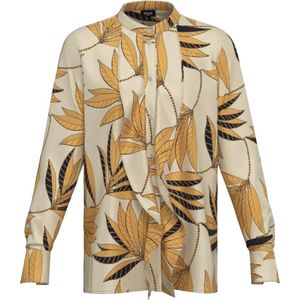 Emme DI Marella, Dames, Blouses & Shirts, Beige, Maat: S Poliester,