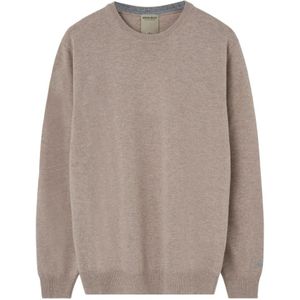 Woolrich Beige Ribgebreide Crewneck Sweater , Beige , Heren , Maat: 2XL