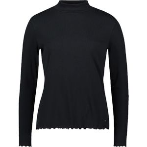 Betty & Co - Longsleeve - Zwart - Shirt met Ribstructuur met Lange Mouwen