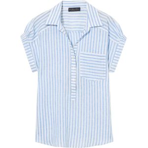 Brooks Brothers, Dames, Blouses & Shirts, Blauw, Maat: XS Linnen,