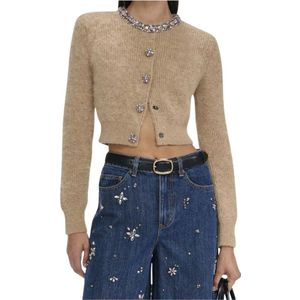 Self Portrait - Cardigan - Bruin - Dames - Met Juweelknopen