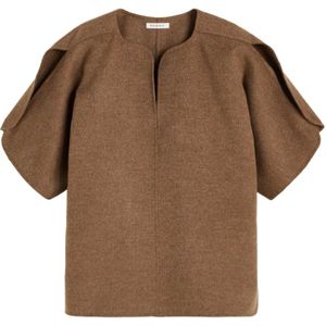By Malene Birger, Dames, Blouses & Shirts, Bruin, Maat: S Wol,