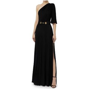 Elisabetta Franchi, Dames, Jurken, Zwart, Maat: S Viscose,