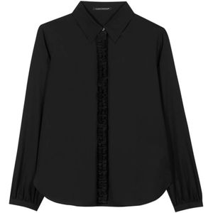 Luisa Cerano, Dames, Blouses & Shirts, Zwart, Maat: S Voile,