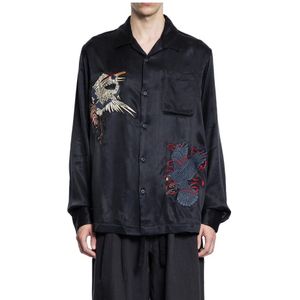 Maharishi, Heren, Overhemden, Zwart, Maat: M Viscose,