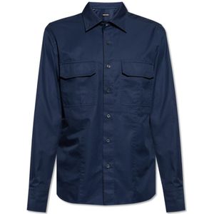 Tom Ford, Heren, Overhemden, Blauw, Maat: L Katoen,