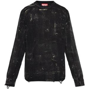 Diesel, Heren, Truien, Zwart, Maat: L Wol,