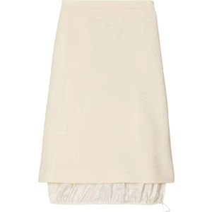 Tory Burch, Dames, Rokken, Wit, Maat: L Zijde,