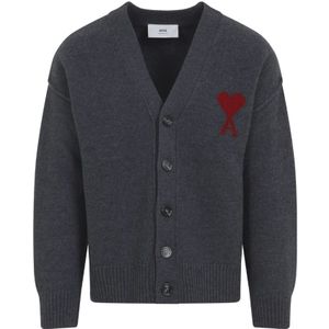 Ami Paris, Heren, Truien, Grijs, Maat: M Wol,