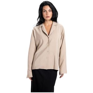 Guaja., Dames, Blouses & Shirts, Beige, Maat: L