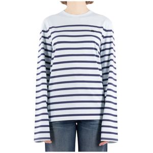Acne Studios, Dames, Tops, Blauw, Maat: M Katoen,