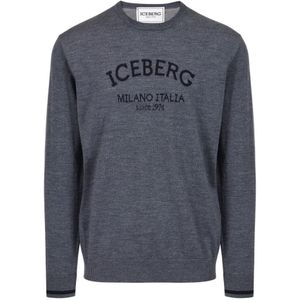 Iceberg, Heren, Truien, Grijs, Maat: S Wol,