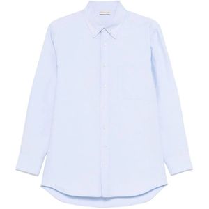 Moncler, Dames, Blouses & Shirts, Blauw, Maat: M Katoen,