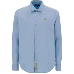 La Martina, Heren, Overhemden, Blauw, Maat: 2XL Katoen,