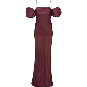 Rotate Birger Christensen, Dames, Jurken, Rood, Maat: L Chiffon,