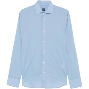 Fedeli, Heren, Overhemden, Blauw, Maat: 3XL Katoen,