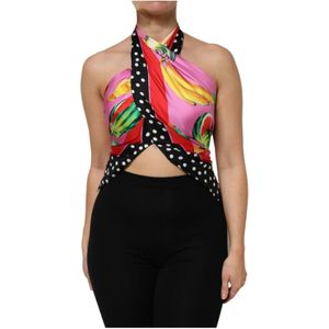 Dolce & Gabbana, Dames, Tops, Veelkleurig, Maat: XS Zijde,