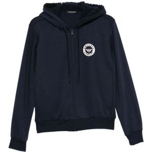 Emporio Armani, Dames, Sweatshirts & Hoodies, Blauw, Maat: S Jersey,