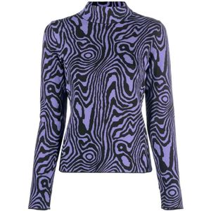 Moschino, Dames, Tops, Blauw, Maat: 2XS Viscose,