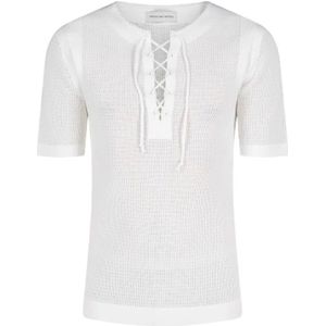 Dries Van Noten, Heren, Tops, Wit, Maat: L Katoen,