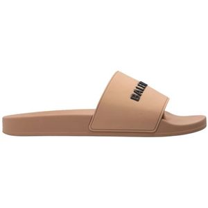 Balenciaga Slides met logo , Brown , Heren , Maat: 45 EU