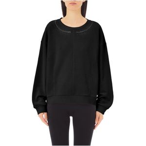 Liu Jo, Dames, Sweatshirts & Hoodies, Zwart, Maat: 2XS Fleece,