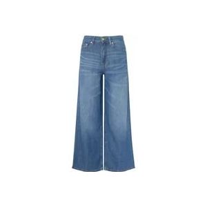 Ganni Wijde Denim Jeans in Blauw , Blue , Dames , Maat: W26