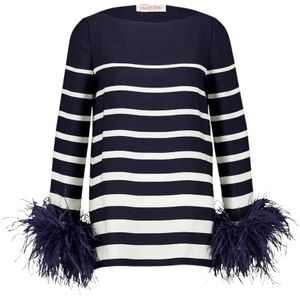 Valentino Garavani, Dames, Blouses & Shirts, Blauw, Maat: XS