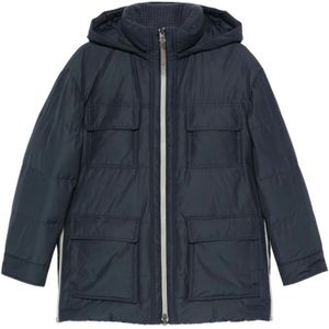 Brunello Cucinelli, Dames, Jassen, Blauw, Maat: M Katoen,