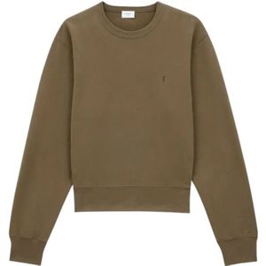 Saint Laurent, Dames, Sweatshirts & Hoodies, Groen, Maat: M Katoen,