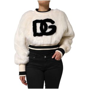 Dolce & Gabbana, Dames, Truien, Wit, Maat: XS Zijde,
