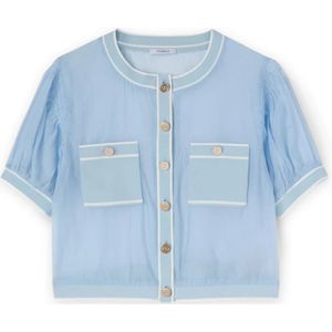 Motivi, Dames, Blouses & Shirts, Blauw, Maat: XS Nylon,