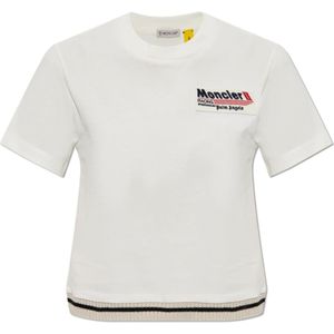 Moncler, unisex, Tops, Beige, Maat: M Katoen,