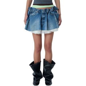 August Barron, Dames, Rokken, Blauw, Maat: S Denim,