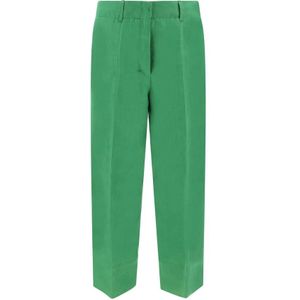 Max Mara, Dames, Broeken, Groen, Maat: 3XS Linnen,
