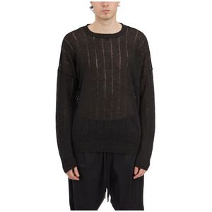Isabel Benenato, Heren, Truien, Zwart, Maat: M Linnen,