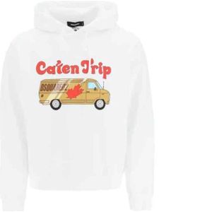 Dsquared2, Heren, Sweatshirts & Hoodies, Wit, Maat: XL