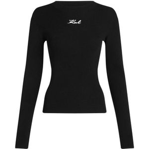 Karl Lagerfeld, Dames, Tops, Zwart, Maat: S