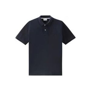 Woolrich Polo Hemden , Blue , Heren , Maat: 2XL