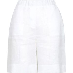 Gran Sasso, Dames, Korte broeken, Wit, Maat: M Linnen,