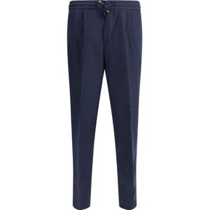 Brunello Cucinelli, Heren, Broeken, Blauw, Maat: XL Linnen,