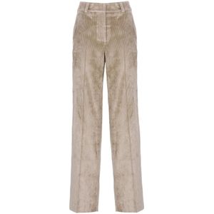 Peserico, Dames, Broeken, Beige, Maat: M Viscose,