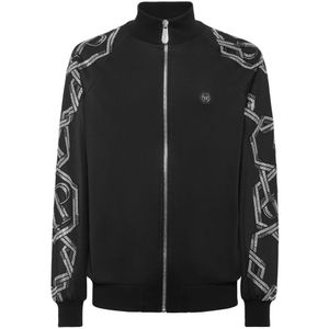 Philipp Plein, Heren, Sweatshirts & Hoodies, Zwart, Maat: L Katoen,