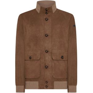 Rrd, Heren, Jassen, Bruin, Maat: L Suède,