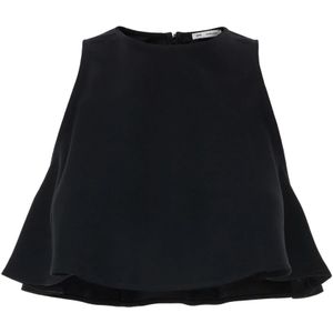 Ami Paris, Dames, Blouses & Shirts, Zwart, Maat: XS Viscose,