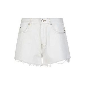 Pinko Witte Sneeuw Honing Denim Shorts , White , Dames , Maat: W26