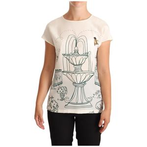 Dolce & Gabbana, Dames, Tops, Wit, Maat: 3XS Zijde,